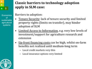 Lipper l constraints to adoption of salm and implications july 2011