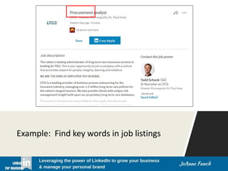 Example: Find key words in job listings
 