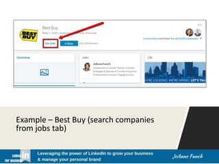 Example – Best Buy (search companies
from jobs tab)
 