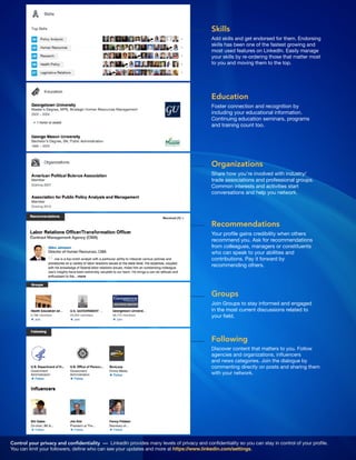 LinkedIn Profile Tip Sheet for Government Employees | PDF