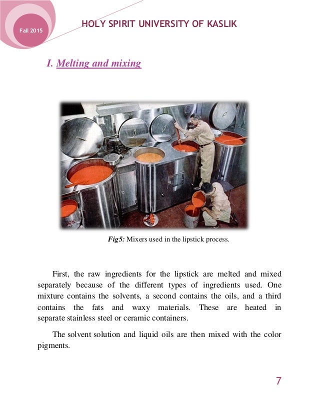 Cosmetic Process Lipstick Synthesis