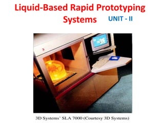Liquid-Based Rapid Prototyping
Systems UNIT - II
 
