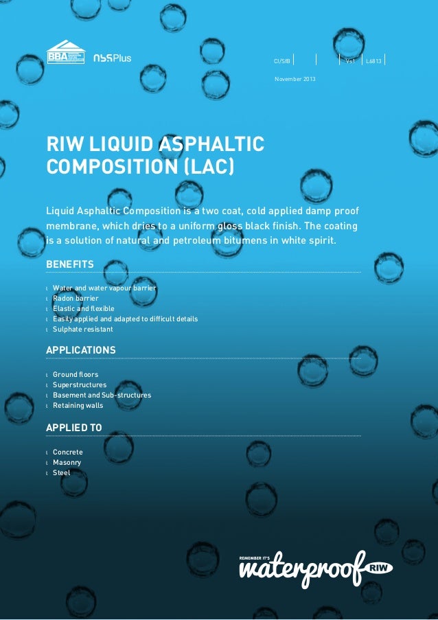 Liquid Asphaltic Composition Lac Riw