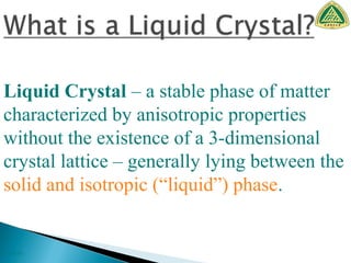 Liquid crystals | PPT