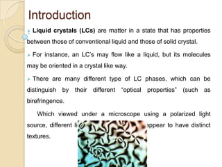 Lc Solid Color Examples Liquid crystals(lc’s) | PPTX