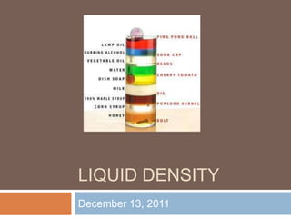 LIQUID DENSITY
December 13, 2011
 