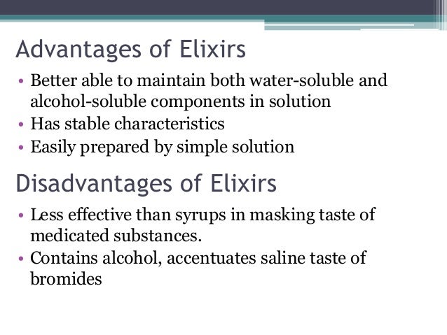 liquid dosage forms elixir dosage form