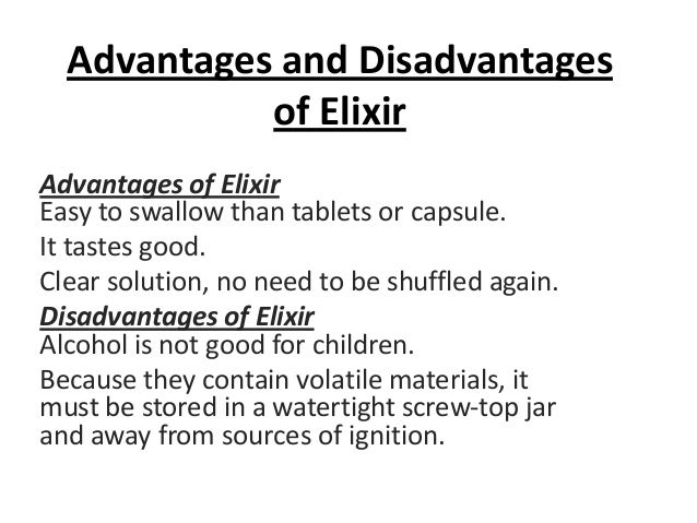 liquid dosage forms elixir dosage form