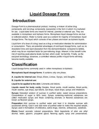 Liquid dosage forms krishna | DOCX