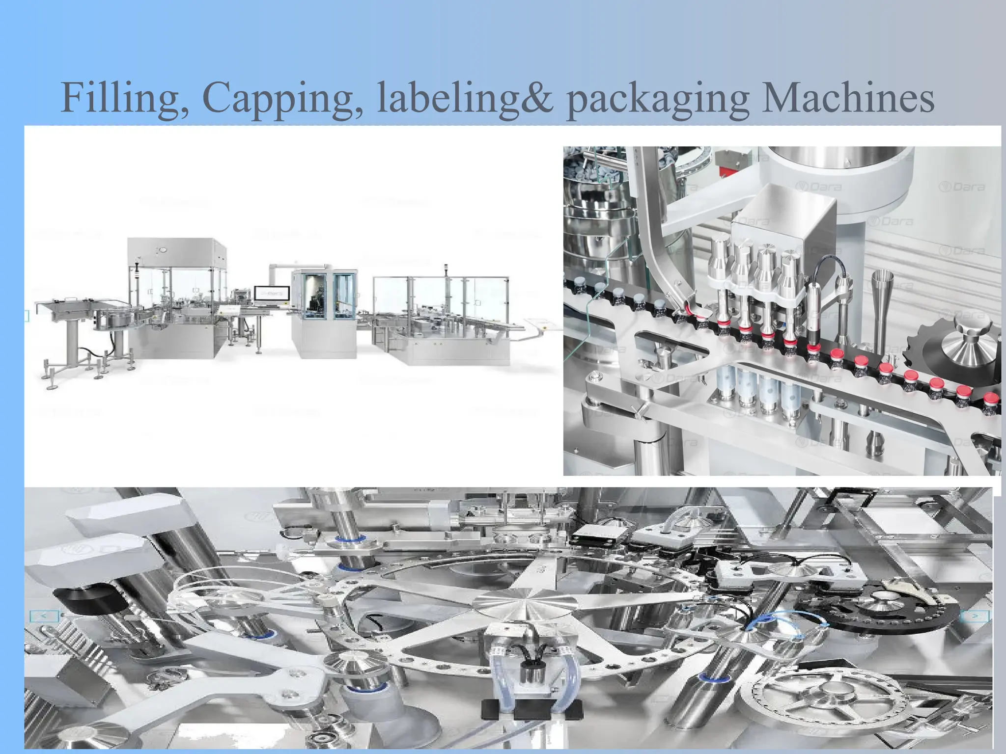 Filling, Capping, labeling& packaging Machines
 