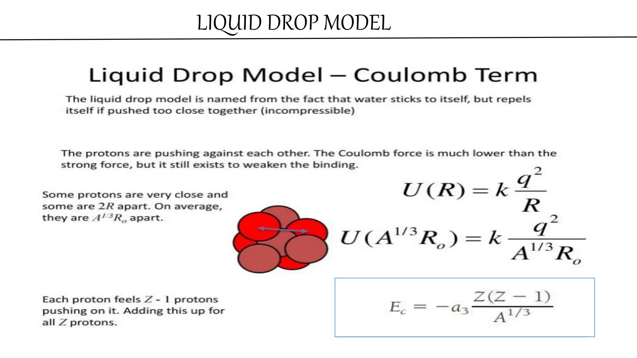 LIQUID DROP MODEL
 
