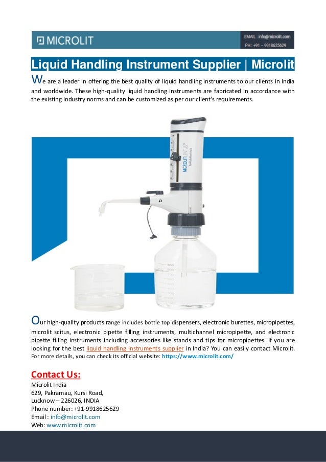 Liquid handling instrument supplier