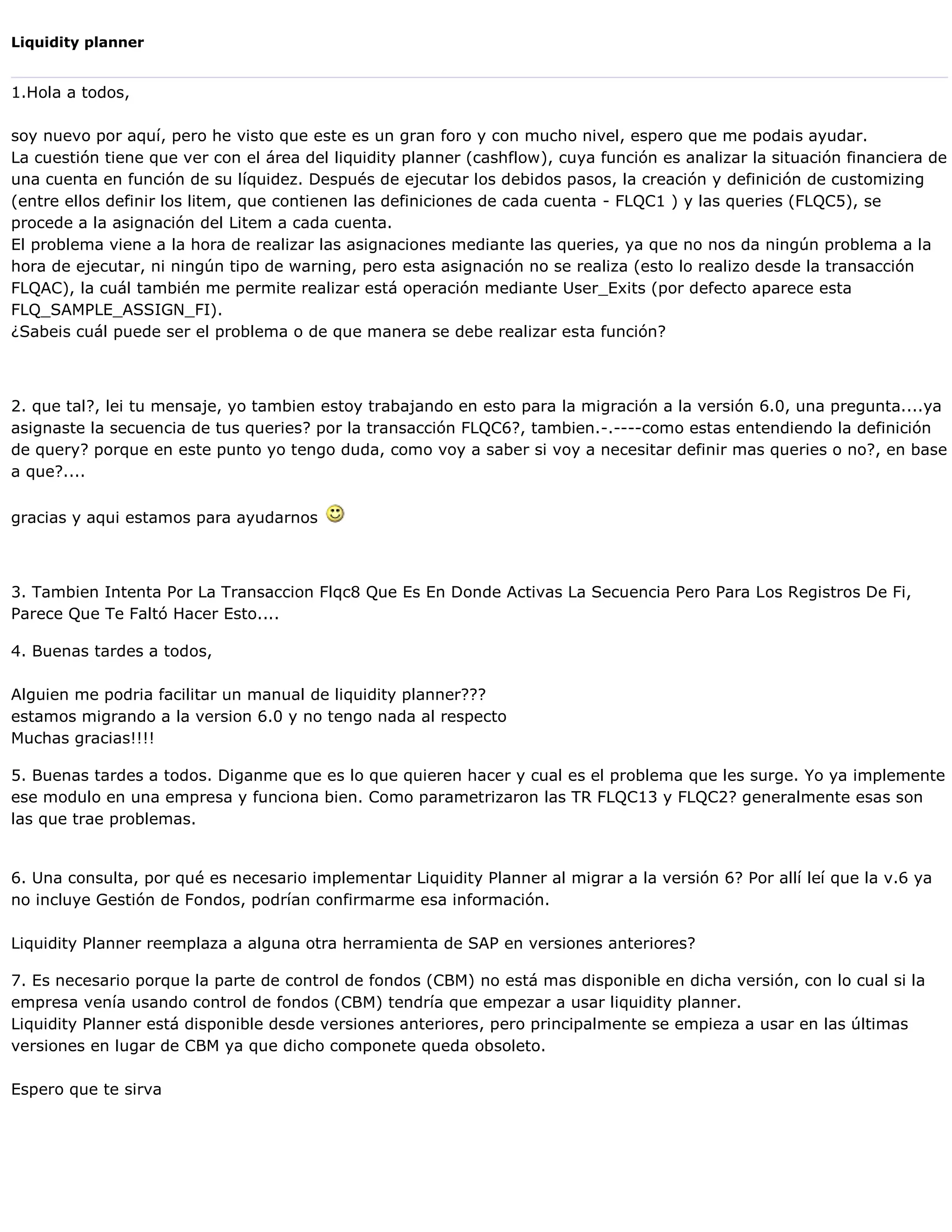 Liquidity planner mundo sap | DOCX