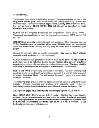 Liquid level specification