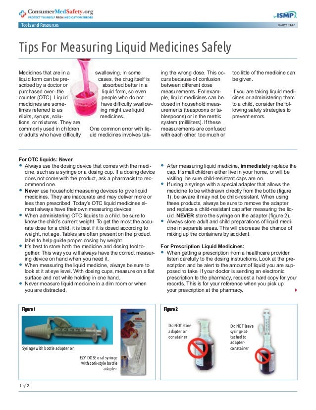 Measuring Liquid Medicines Safely
