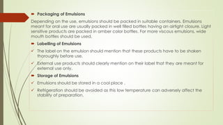 Emulsion Label LIQUID ORALS INDUSTRIAL PHARMACY | PDF