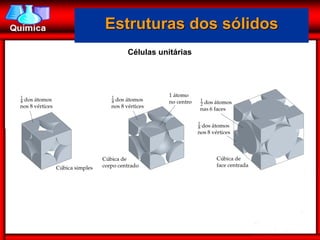 Estruturas dos sólidos
  Células unitárias
 