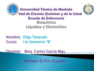 Nombre: Olga Tenecela
Curso:
1er Semestre “B”
Docente: Bioq. Carlos García Mgs.

Machala-El Oro-Ecuador

 