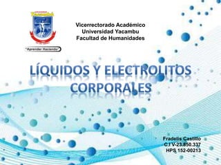 Vicerrectorado Académico
Universidad Yacambu
Facultad de Humanidades
Fradelis Castillo
C.I V-23.850.337
HPS 152-00213
 