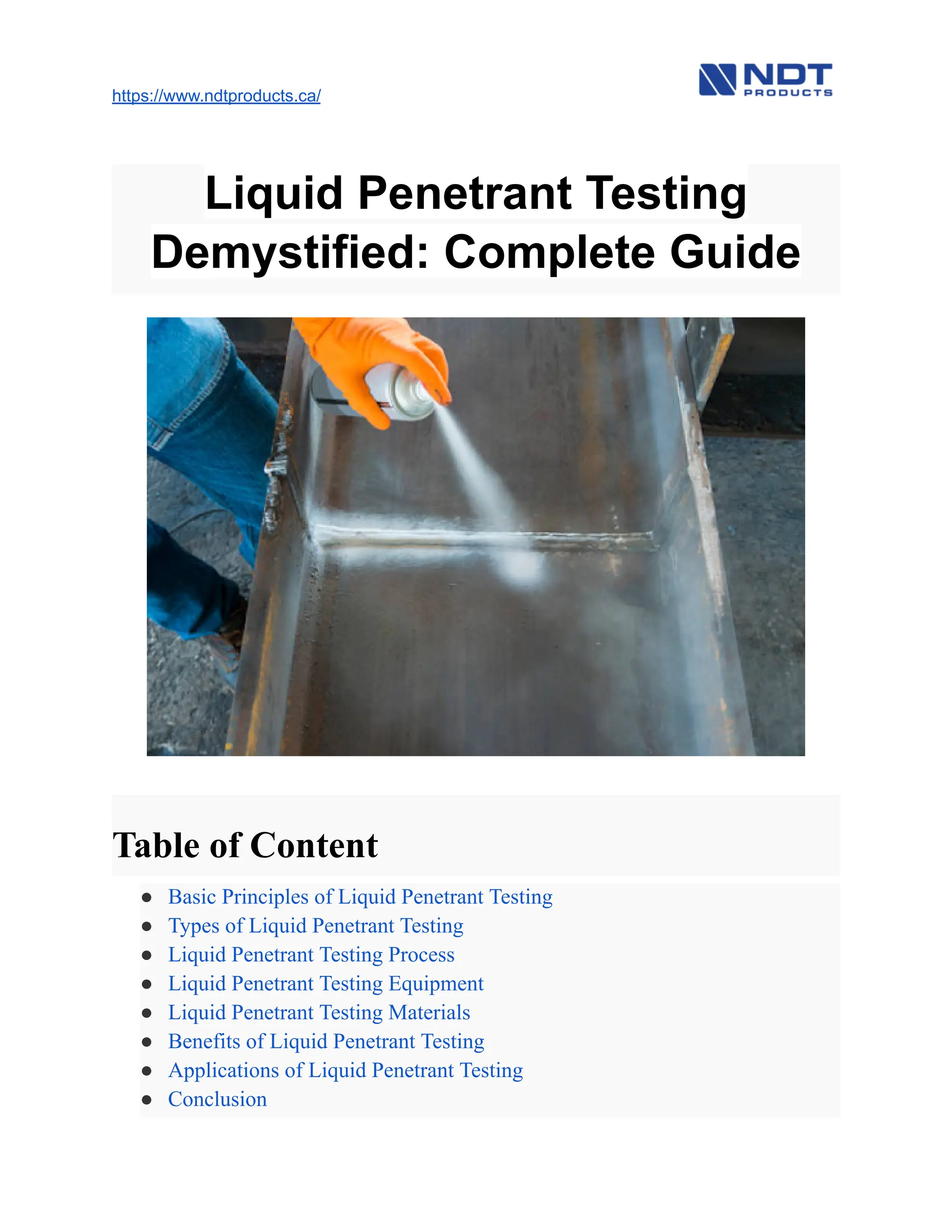 Liquid Penetrant Testing Demystified: Complete Guide | PDF