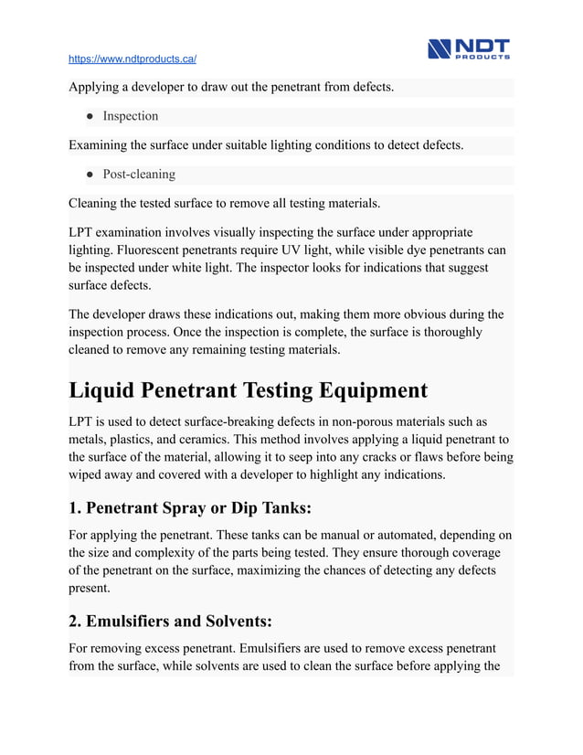 Liquid Penetrant Testing Demystified: Complete Guide | PDF