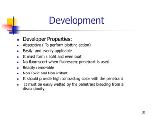 Penetrant Developer Example Liquid Penetrant Testing Level 2.PPT