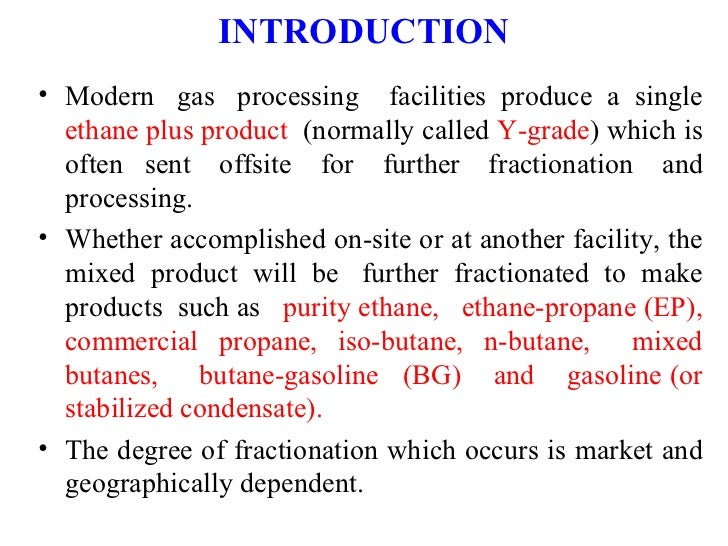 grade y of composition ngl Liquid recovery