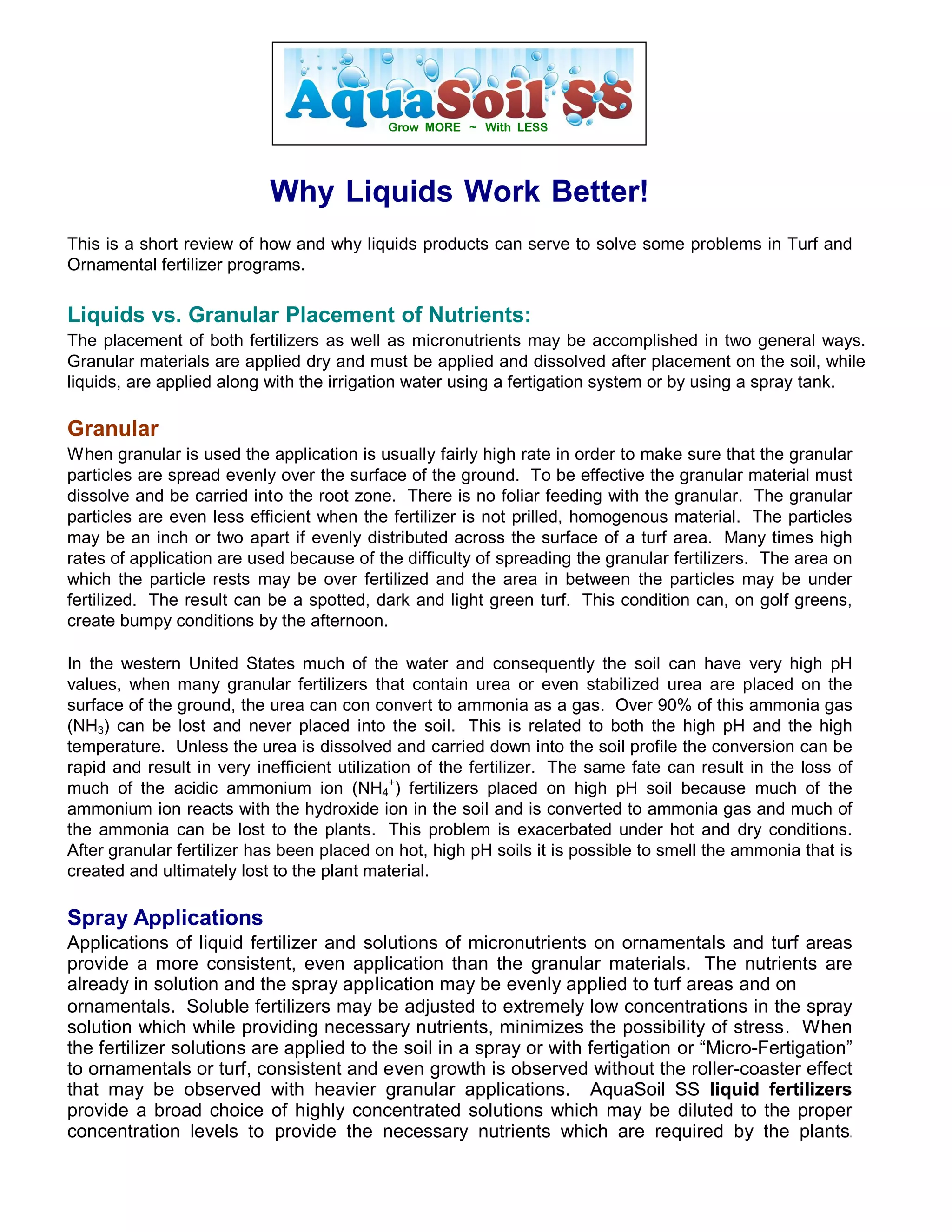 Liquid vs Granular Fertilizer PDF
