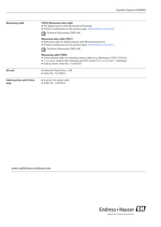 Liquiline system ca80 no endress+hauser datasheet-colorimetric analyzer ...