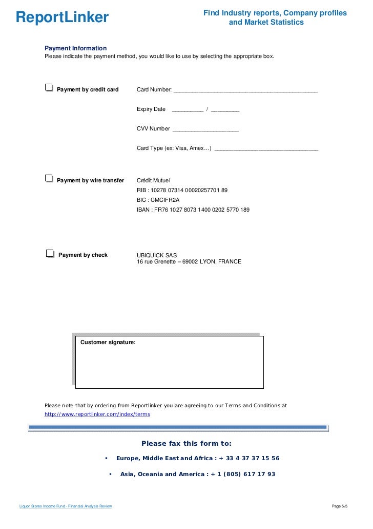 Download Liquor Stores Income Fund - Financial Analysis Review
