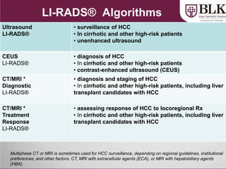 Li Rads Hcc Work Up Algorithm Lirads new 2018 | PPTX