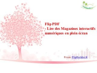 Flip PDF
- Lire des Magazines interactifs
numériques en plein écran
From: FlipBuilder.fr
 