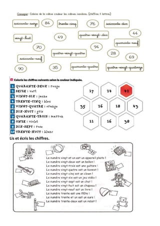 Lis et écris les chiffres.