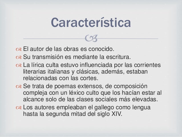 Lírica culta medieval