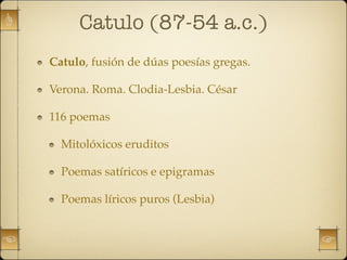 Lirica Latina. Horacio e Catulo.