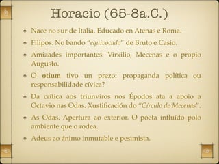 Lirica Latina. Horacio e Catulo.