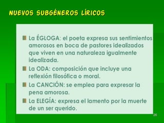 Nuevos subgéneros líricos
26
 