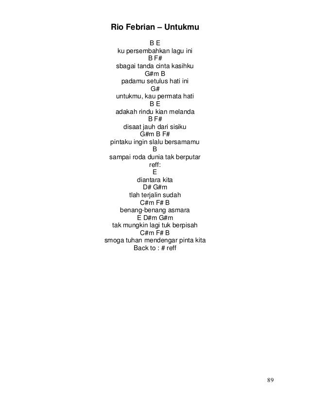 Lirik Dan Chord Permata Biru : G c g di tengah ombak dan arus pencobaan.