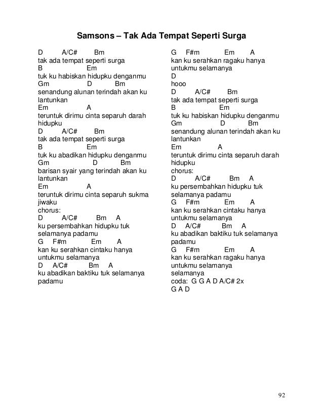 Lirik dan chord lagu indo Lirik dan chord lagu indo