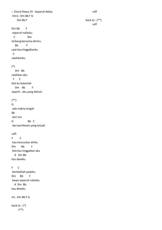 Not Lagu Tuhan Tak Pernah Janji Langit Selalu Biru Lirik & chord lagu mix 1