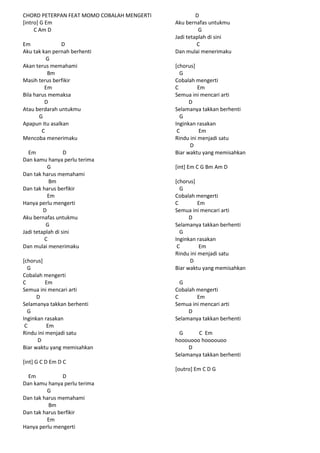 Lirik & chord lagu mix 3