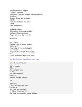 Lirik dan chord lagu ada band | DOCX