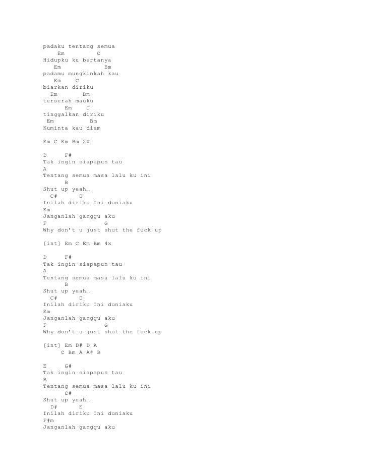 Lirik Dan Kunci Gitar Garasi