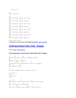 Lirik dan kunci gitar gigi | DOCX