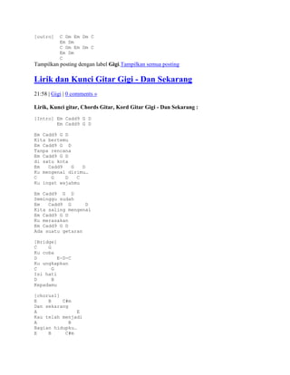Lirik dan kunci gitar gigi | DOCX