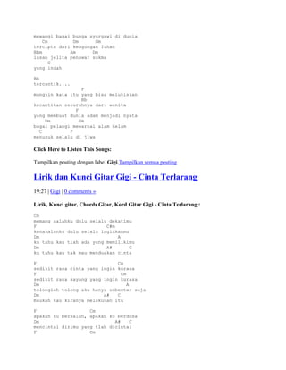 Lirik dan kunci gitar gigi | DOCX