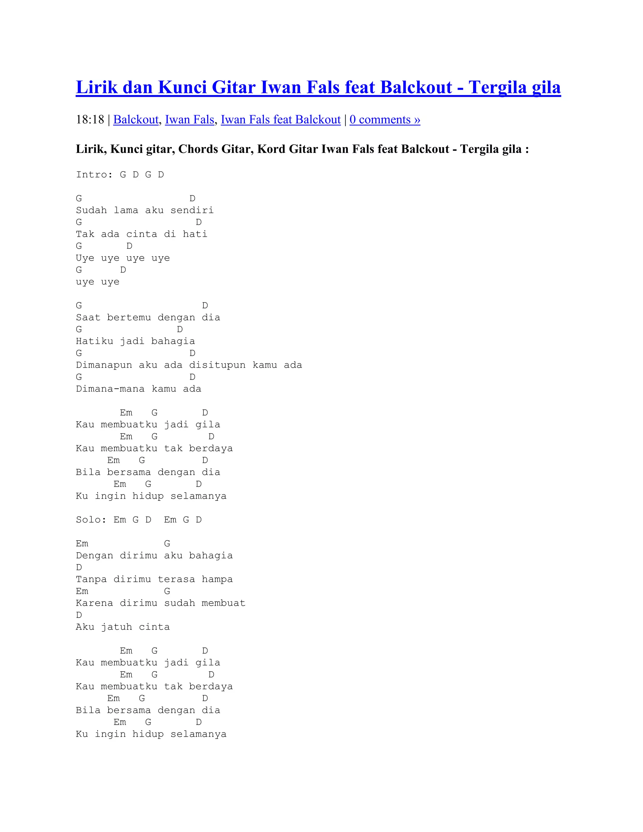 Lirik dan kunci gitar iwan fals feat balckout | DOCX