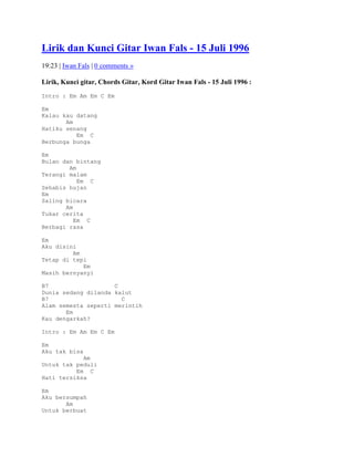 Lirik dan kunci gitar iwan fals feat balckout | DOCX