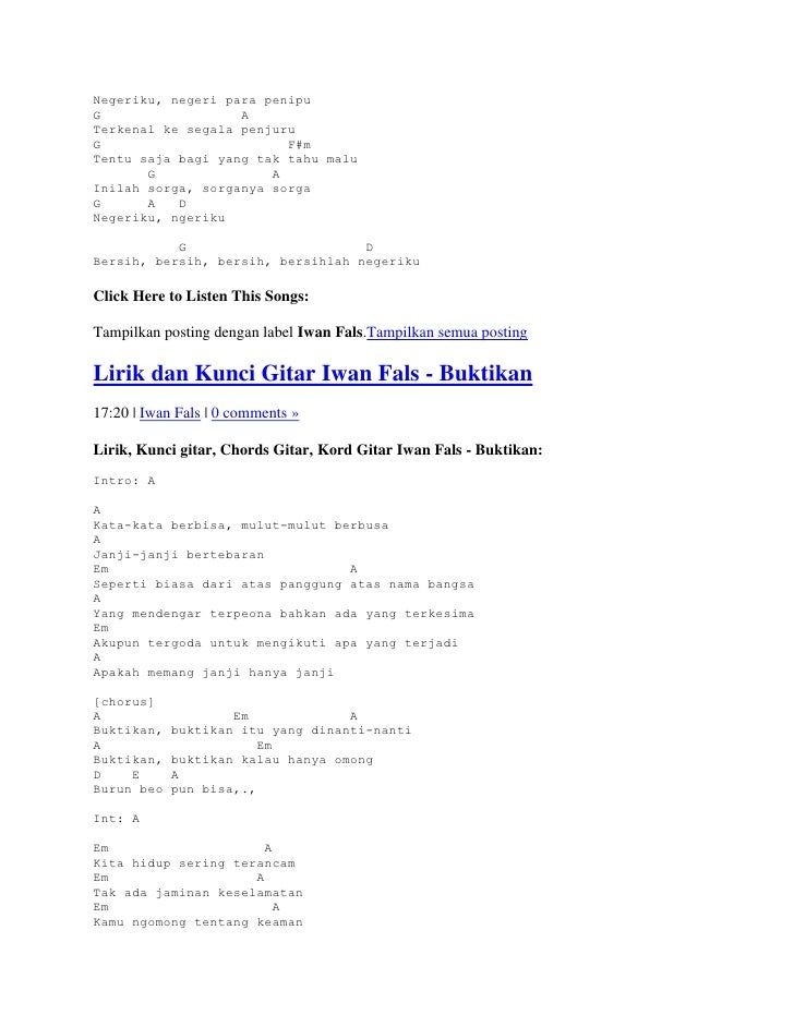 Lirik Dan Kunci Gitar Iwan Fals Feat Balckout