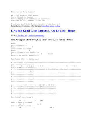 Lirik dan kunci gitar laruku